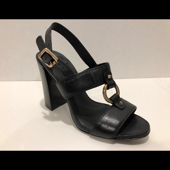 Tory Burch Fletcher Sandal Black Leather Size 8.5 - Picture 1 of 8
